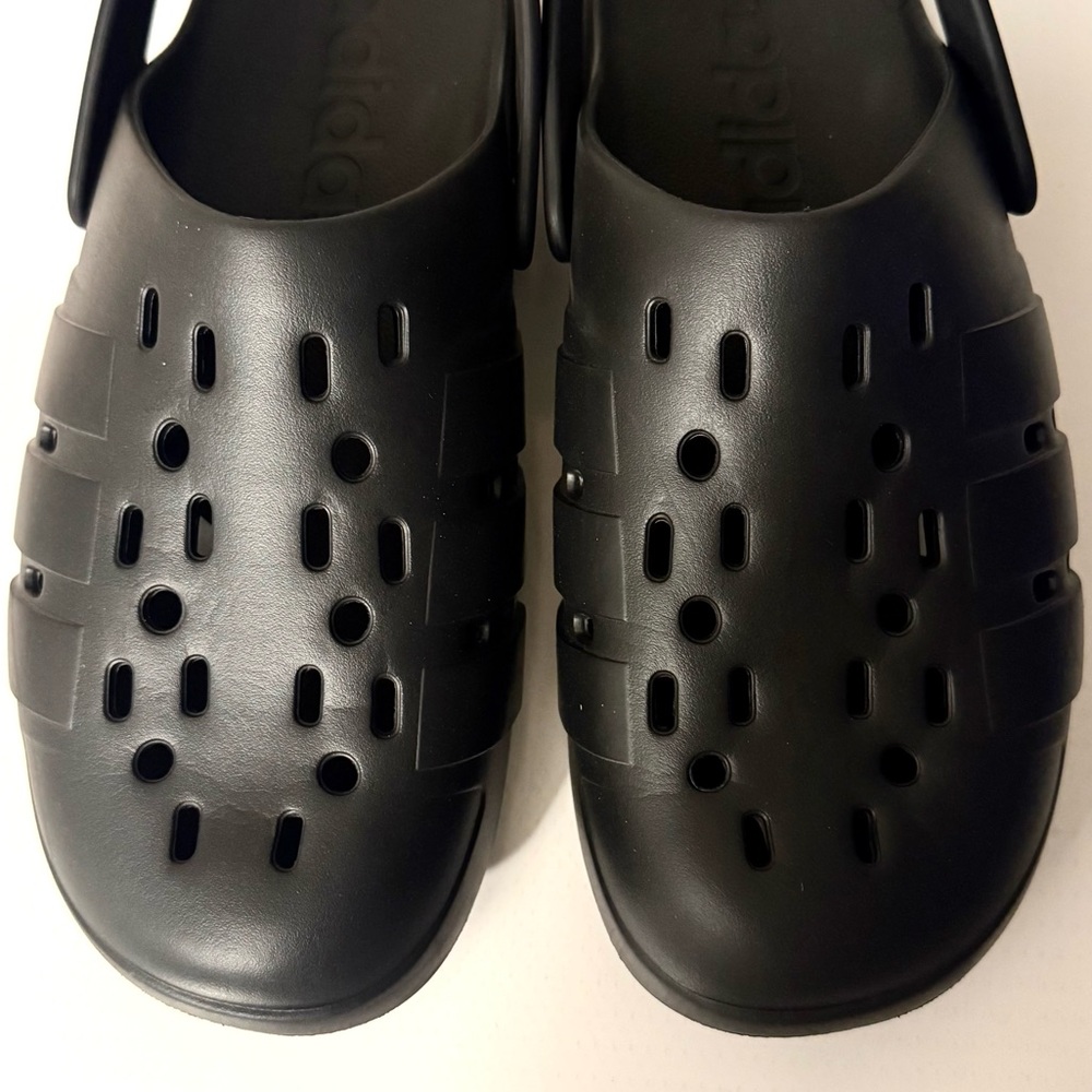 adidas Black Slip-On Ventilated Clog Sandals